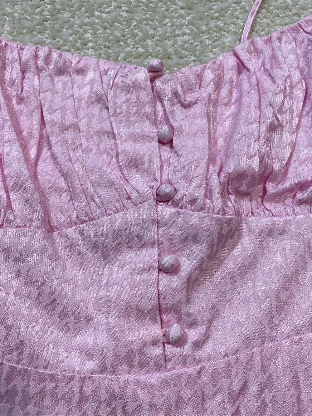 Astr Pink Tie-Shoulder Mini Dress with Ruched Bodice Size M 100% Viscose - Picture 15 of 16